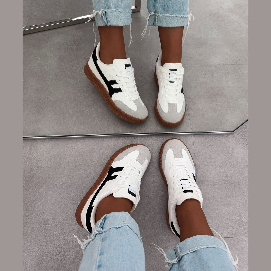 Josiane | Baskets rétro blanches