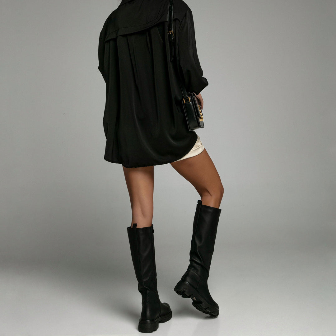 Henriette | Bottes hautes noires à semelle épaisse