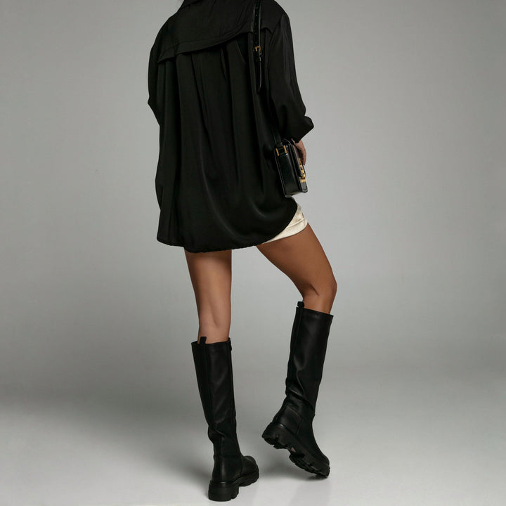 Henriette | Bottes hautes noires à semelle épaisse