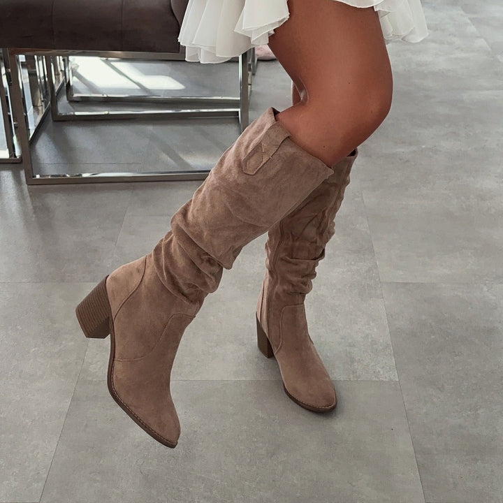 Suzanne | Bottes hautes élégantes à tige froncée
