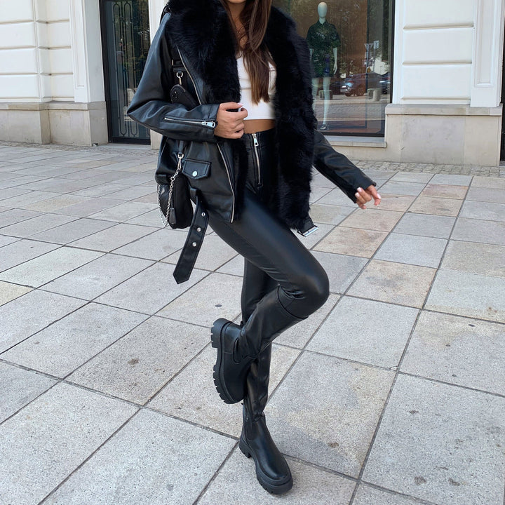 Clarisse | Bottes hautes noires à plateforme