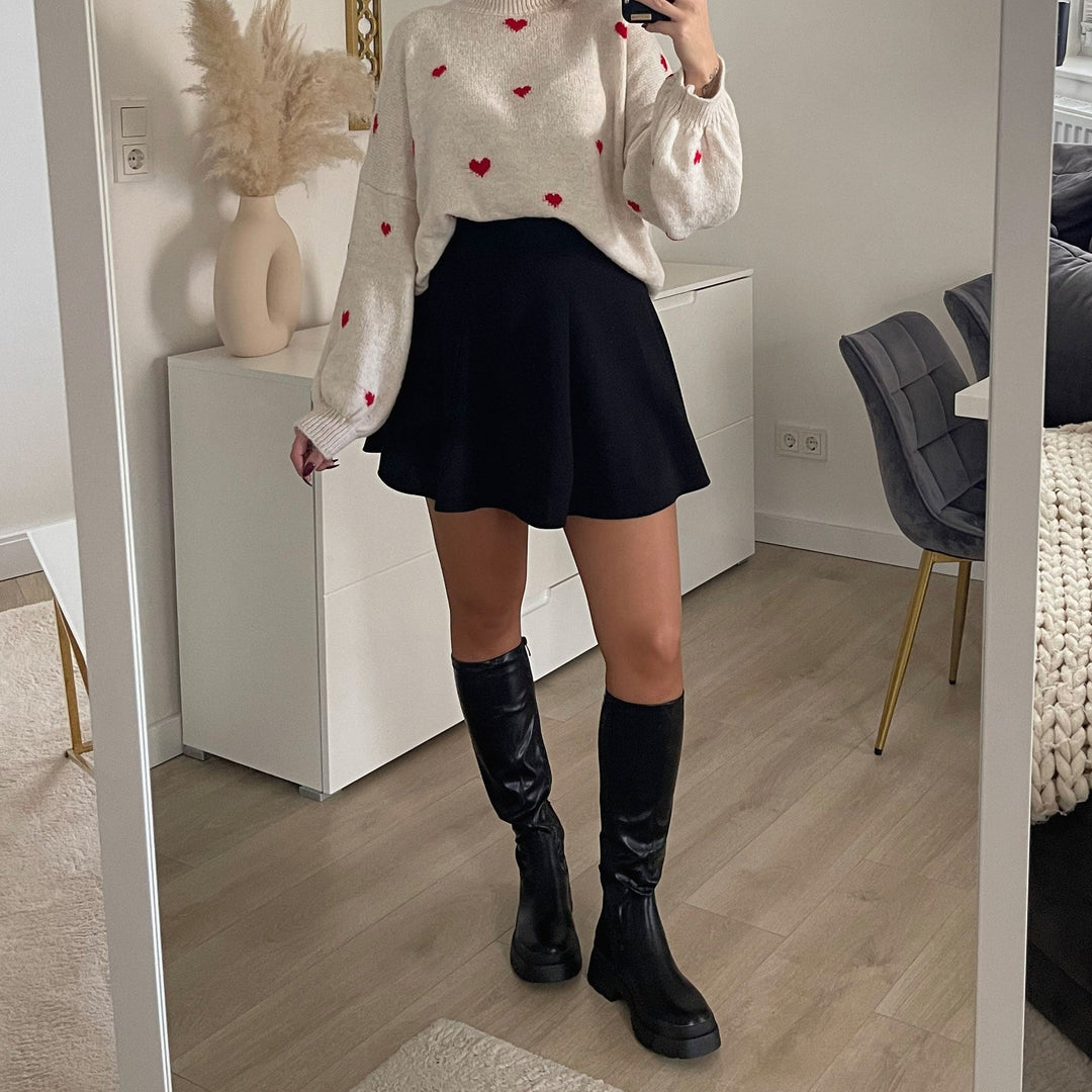 Clarisse | Bottes hautes noires à plateforme