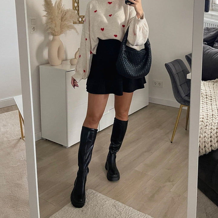 Clarisse | Bottes hautes noires à plateforme