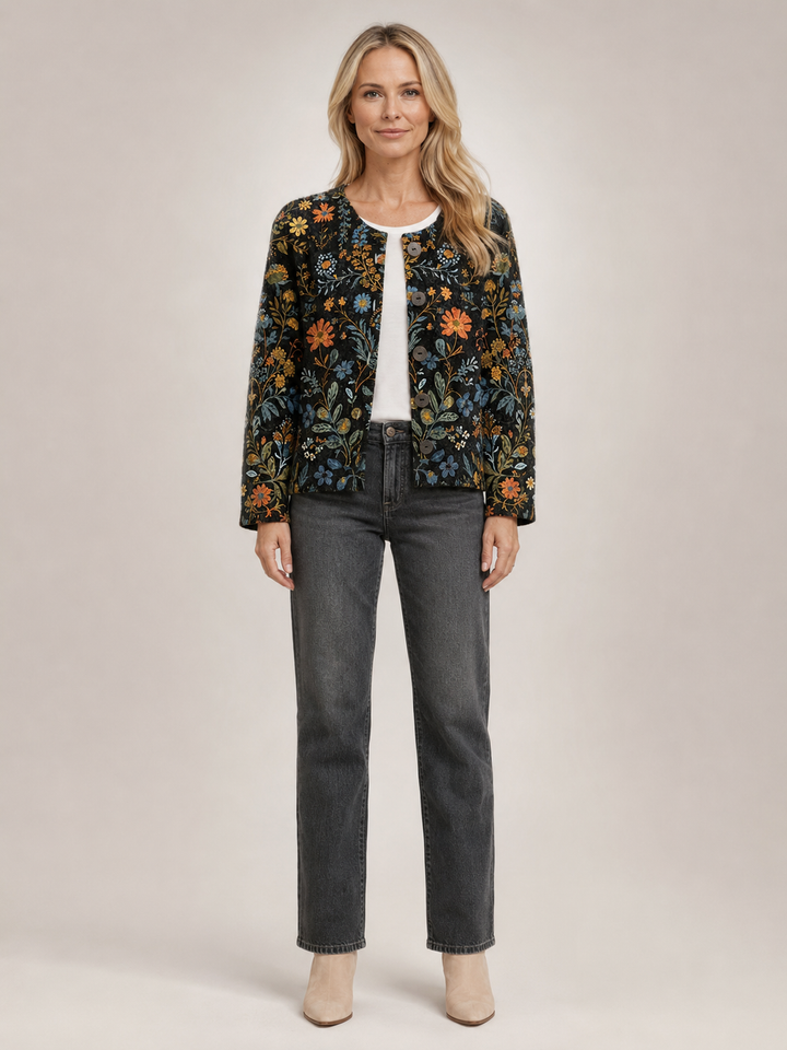 Tansy | Cardigan fleuri vintage boutonné