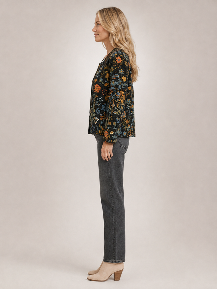 Tansy | Cardigan fleuri vintage boutonné