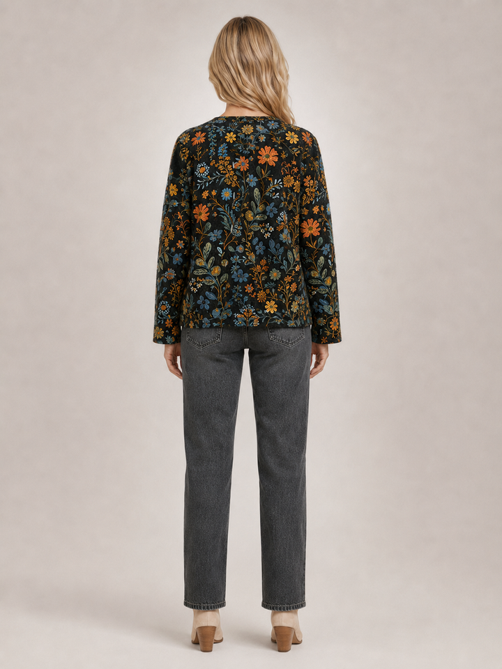 Tansy | Cardigan fleuri vintage boutonné