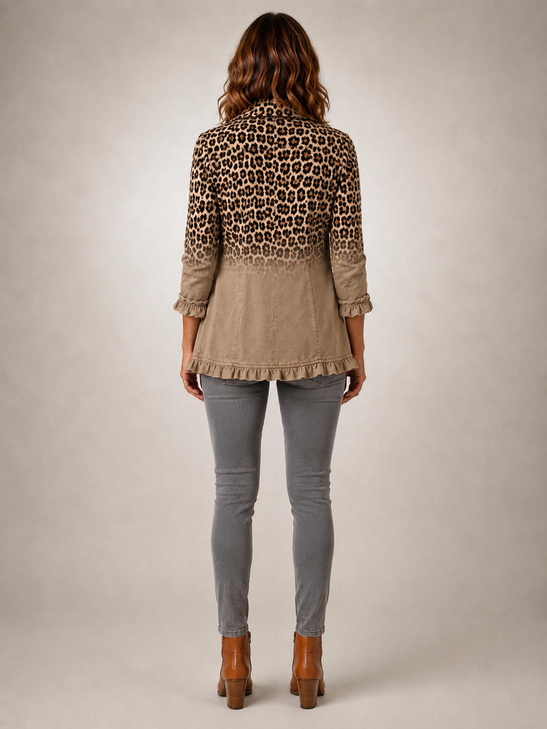 Tawny | Veste volantée léopard vintage