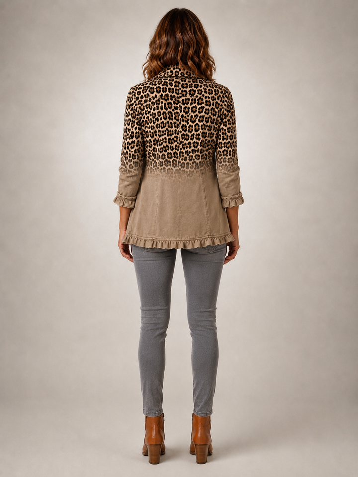 Tawny | Veste volantée léopard vintage