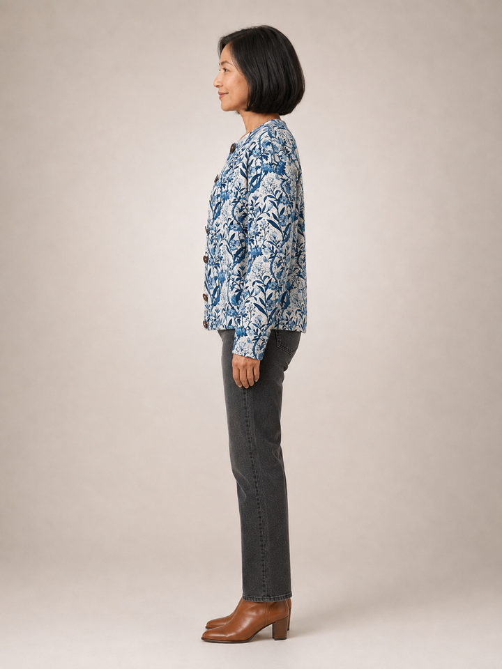 Tiverly | Cardigan fleuri vintage boutonné
