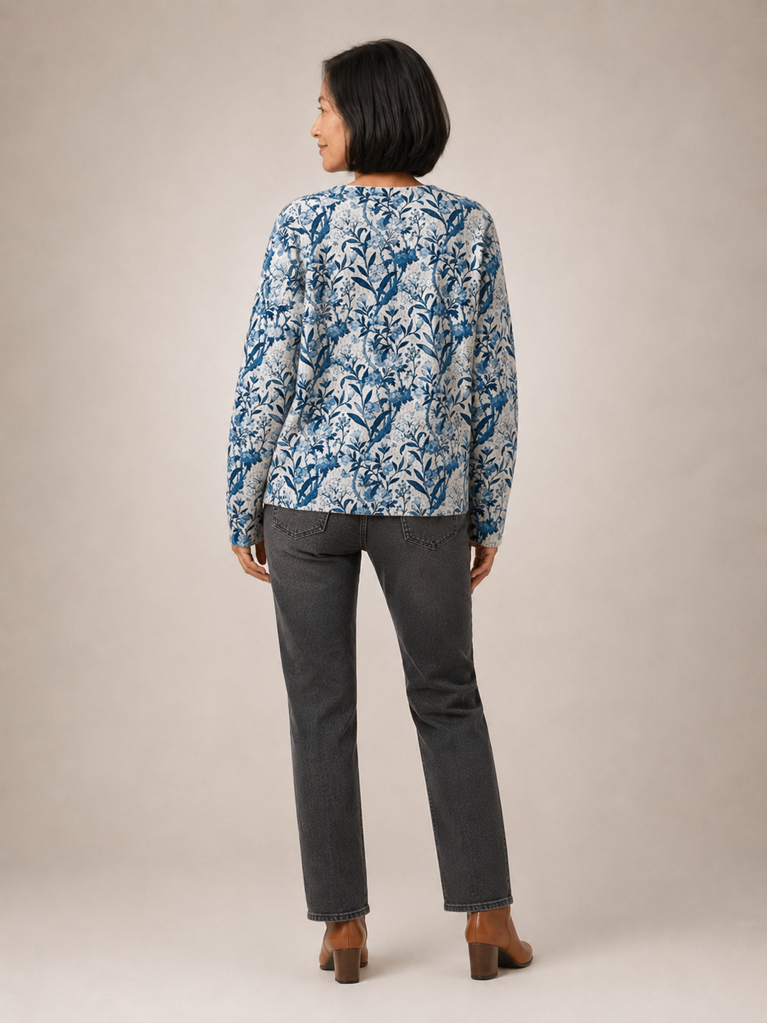 Tiverly | Cardigan fleuri vintage boutonné