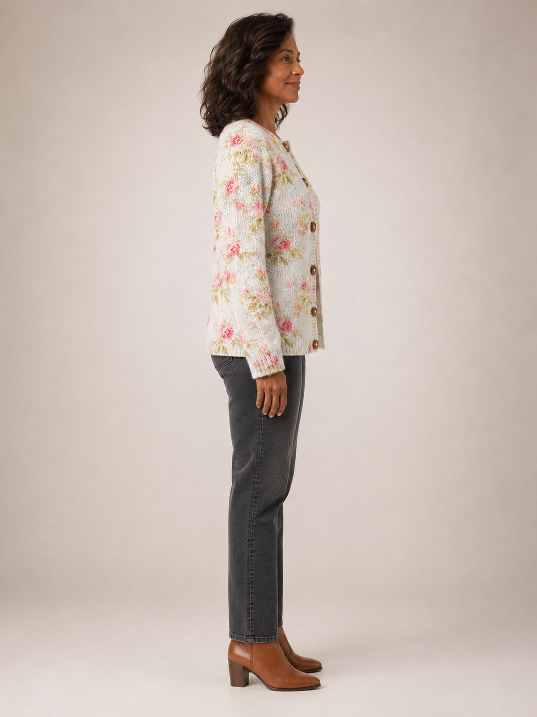 Kerensa | Cardigan fleuri vintage en maille