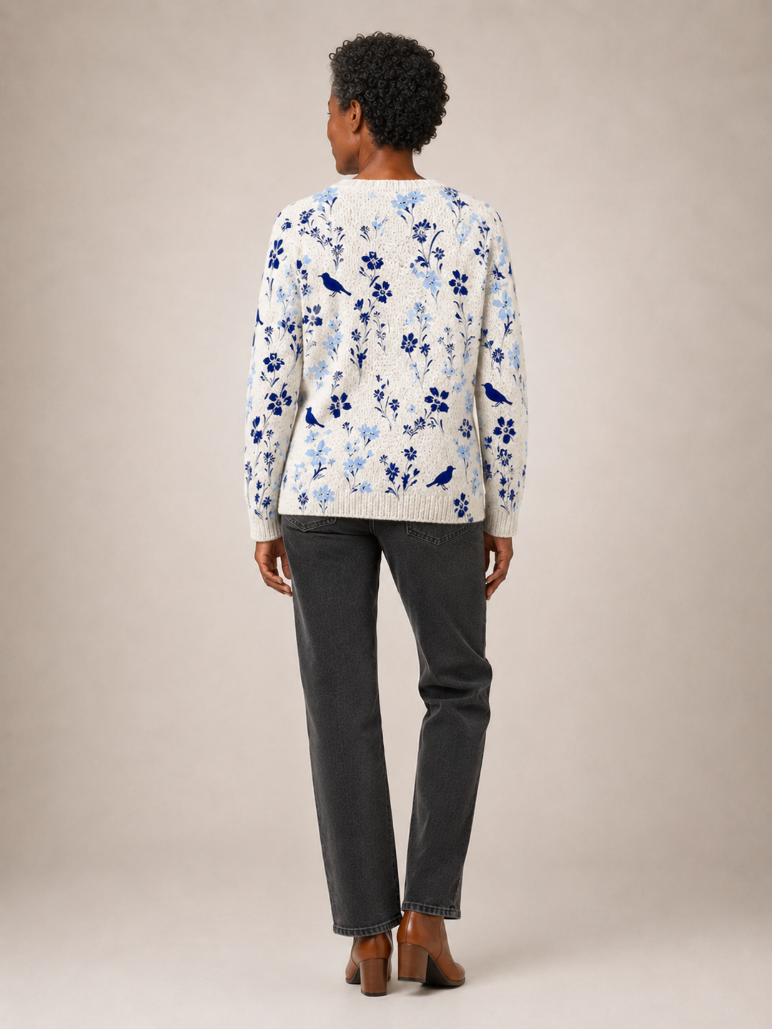 Vynora | Cardigan vintage fleuri à imprimé oiseaux