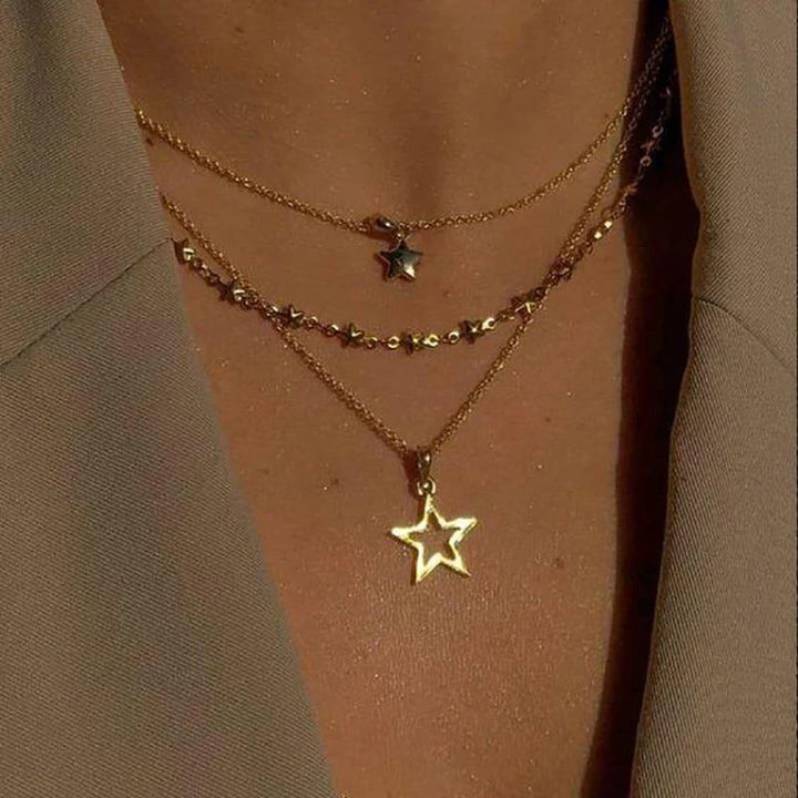 Stella | Collier superposé avec étoiles – Vue 01