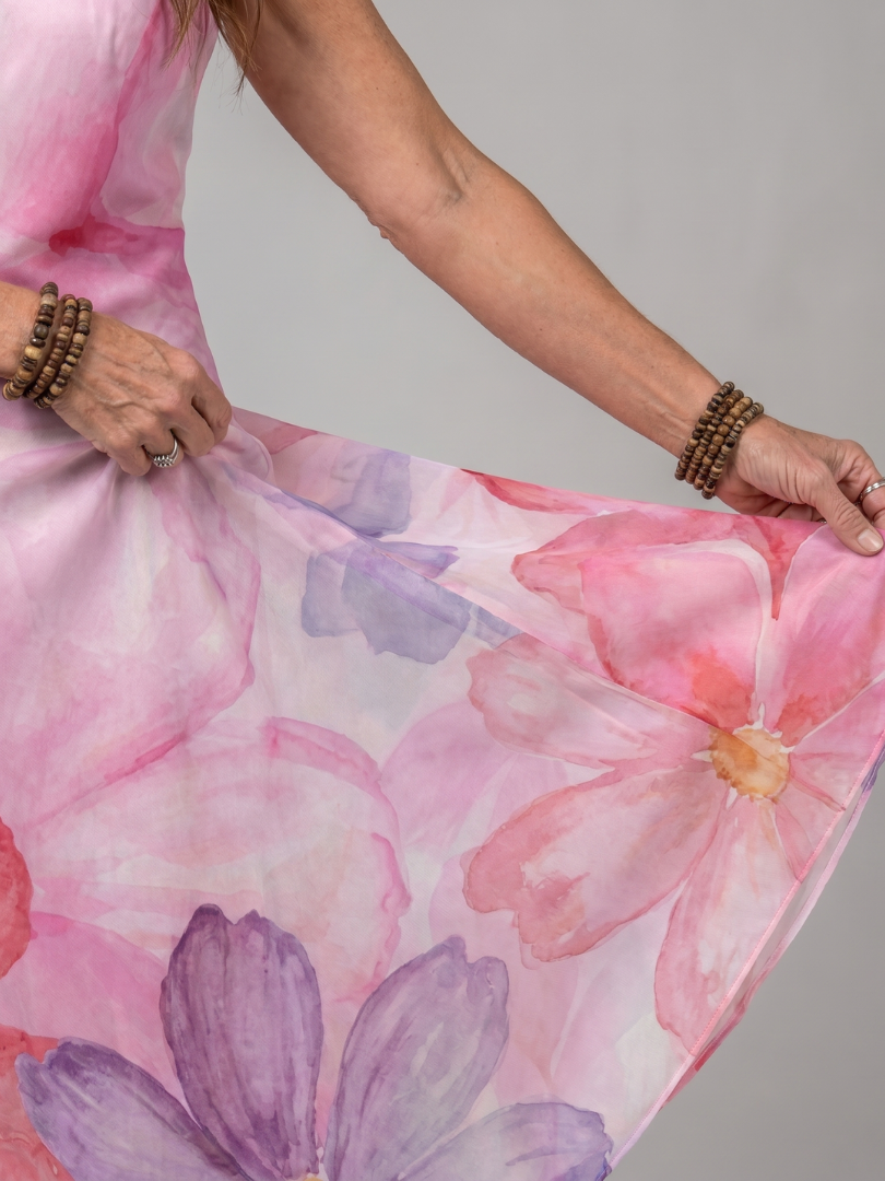 Micheline — Robe longue fluide à fines bretelles