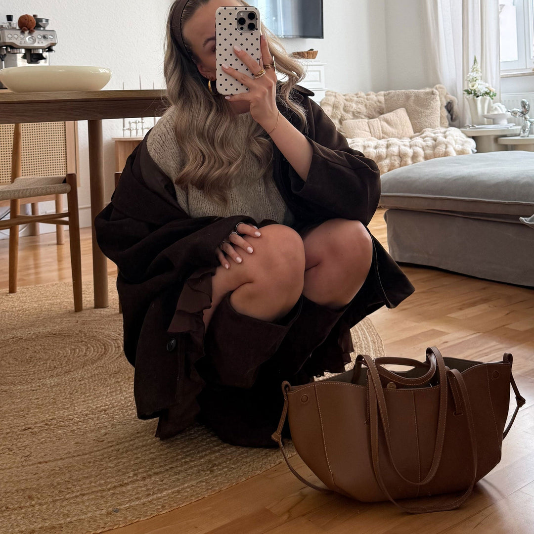 Laurence | Bottes à talon marron foncé en suédine