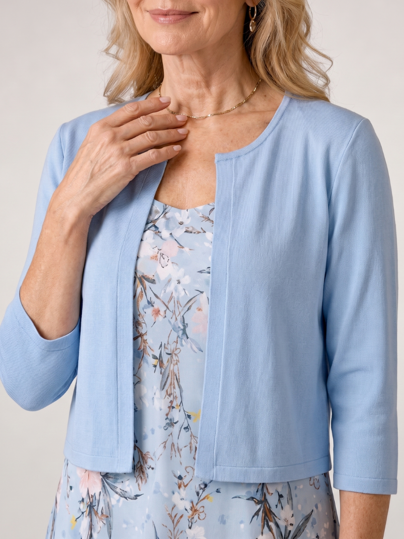 Danielle — Robe midi fleurie avec boléro assorti