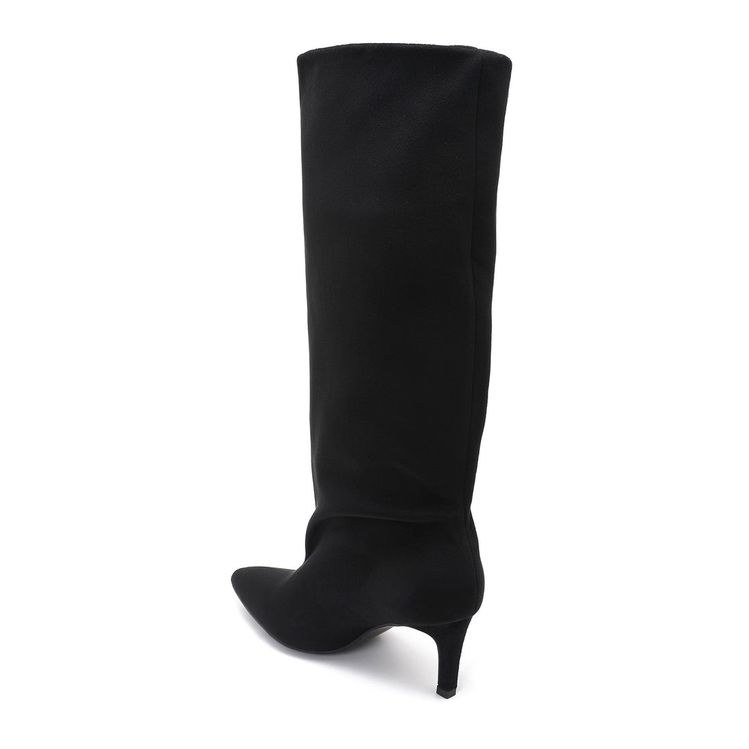 Madeleine | Bottes à talon noires en suédine