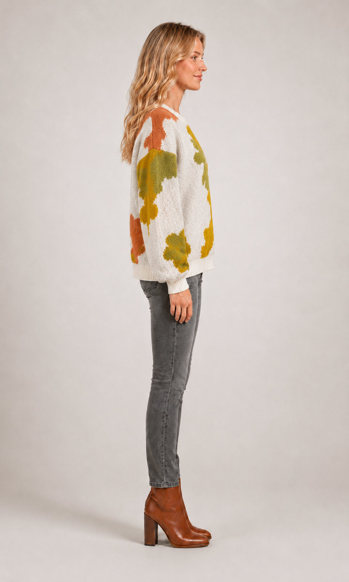 Sydney | Pull fleuri en maille
