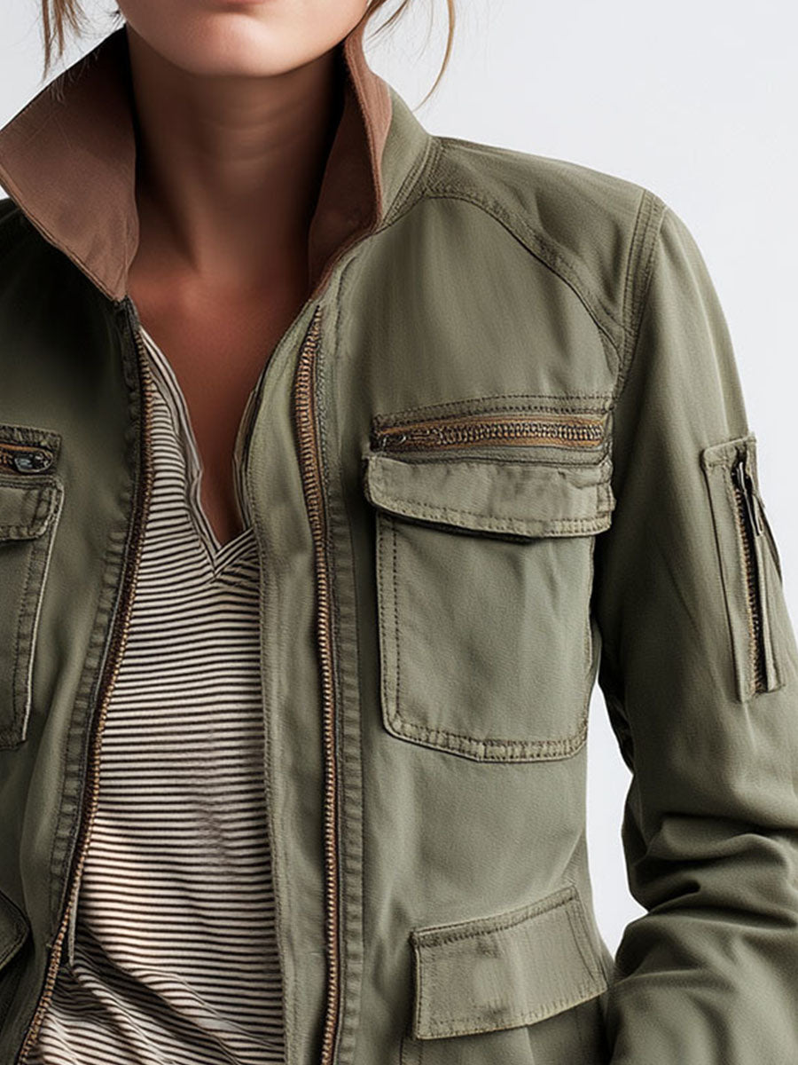 Aurane | Veste utilitaire en coton à poches plaquées