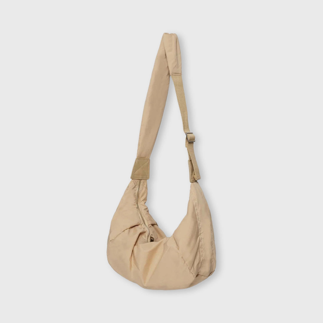 Sac bandoulière Nylon Souple sable vu de face