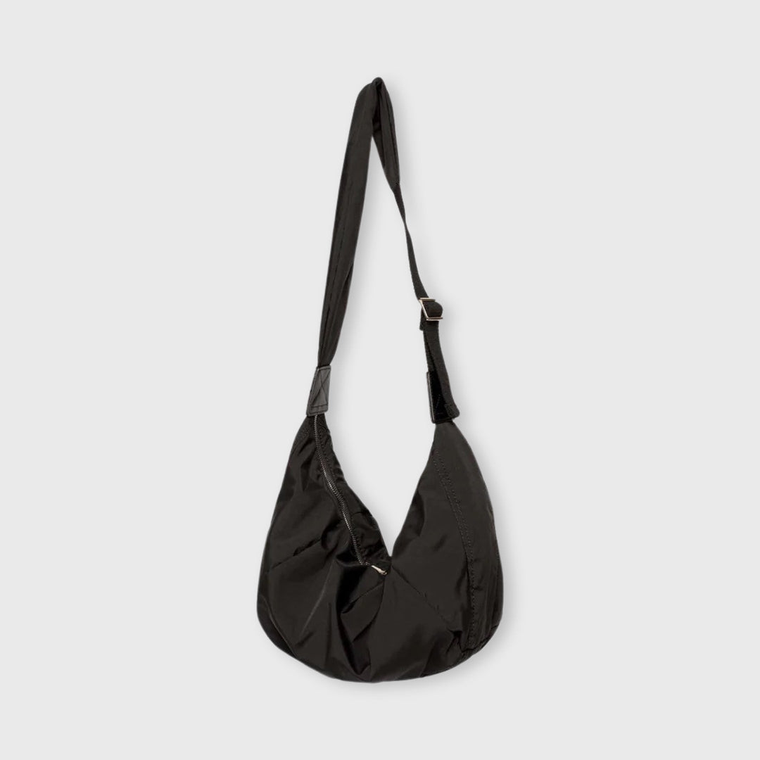 Sac bandoulière Nylon Souple noir vu de face