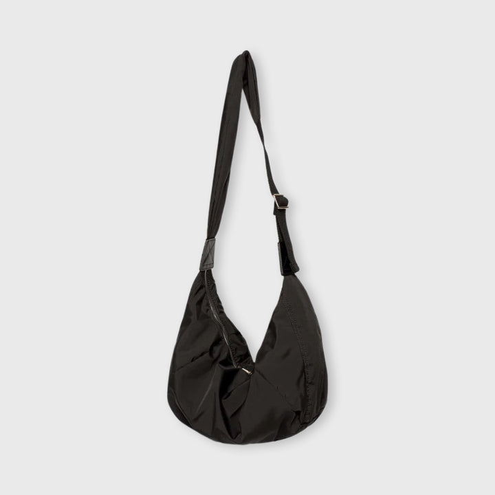 Sac bandoulière Nylon Souple noir vu de face