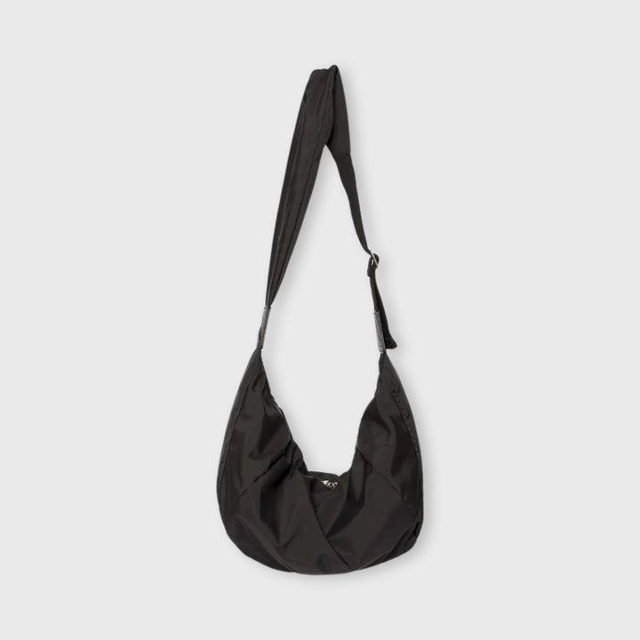 Sac bandoulière Nylon Souple noir vu de trois quarts