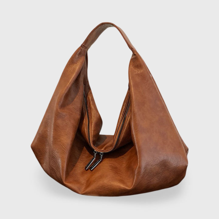 Sac porté épaule Souple XL brun vu de face