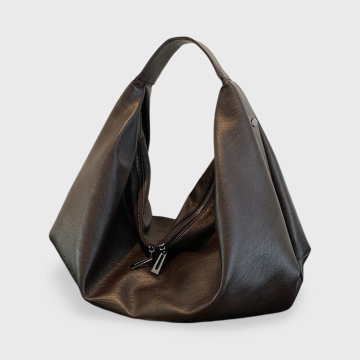 Sac porté épaule Souple XL brun foncé vu de face