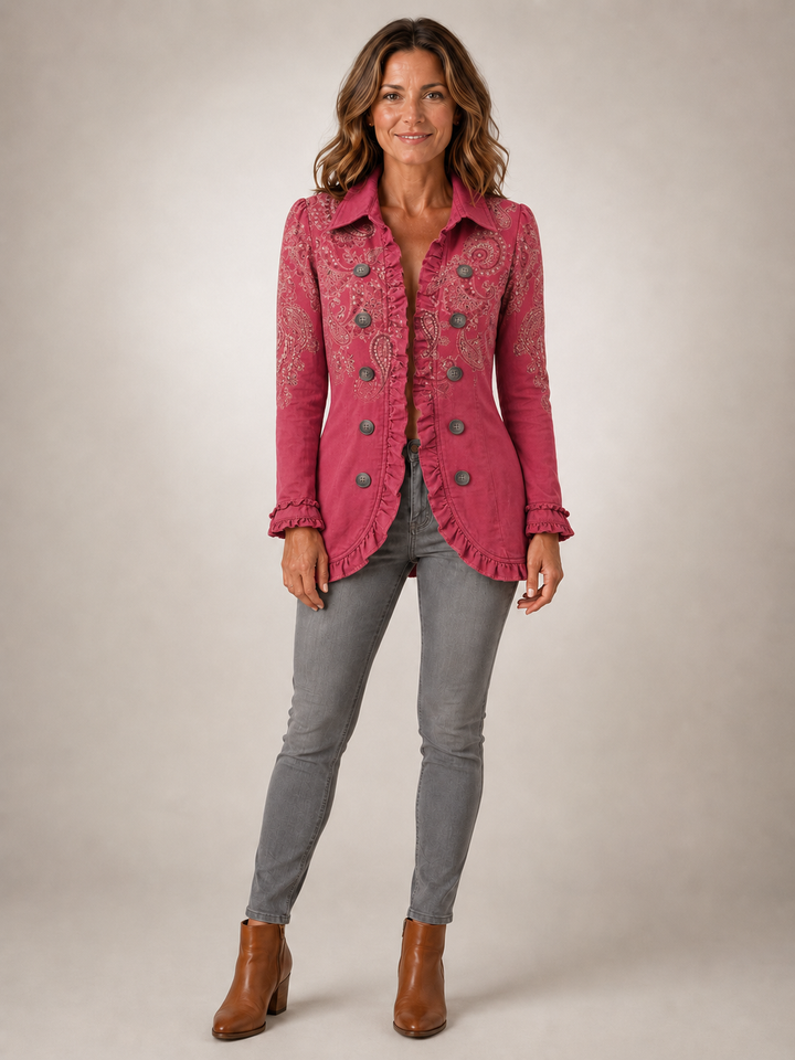 Anouk | Veste volantée vintage à imprimé cachemire