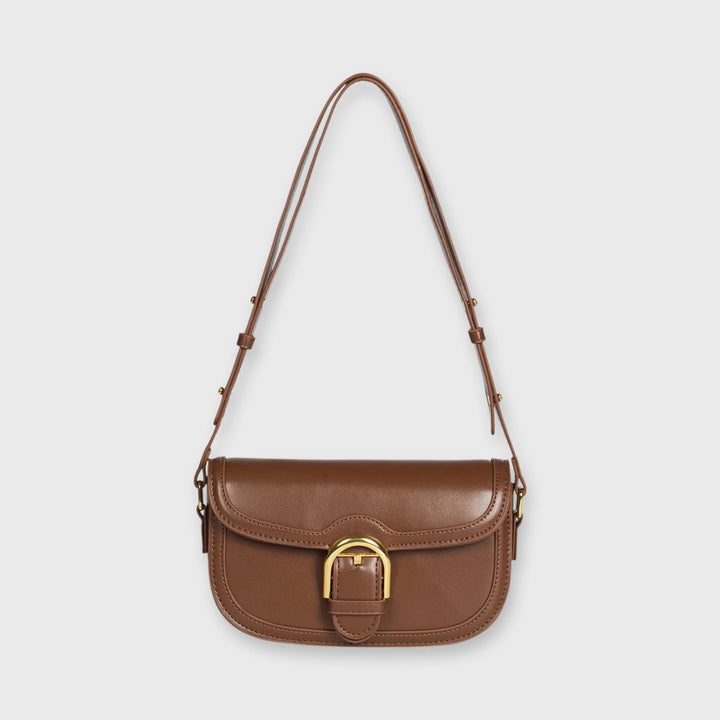 Mini sac porté épaule Bella brun vu de face