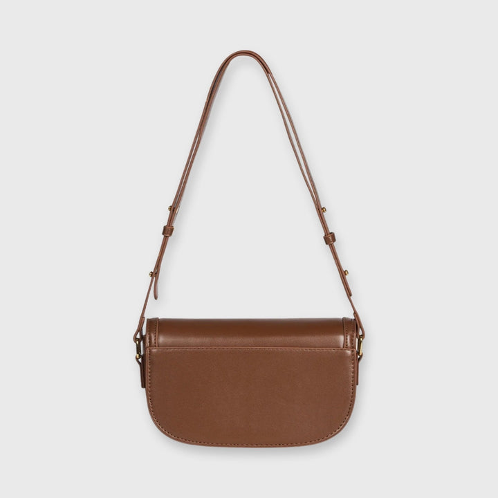 Mini sac porté épaule Bella brun porté à l&