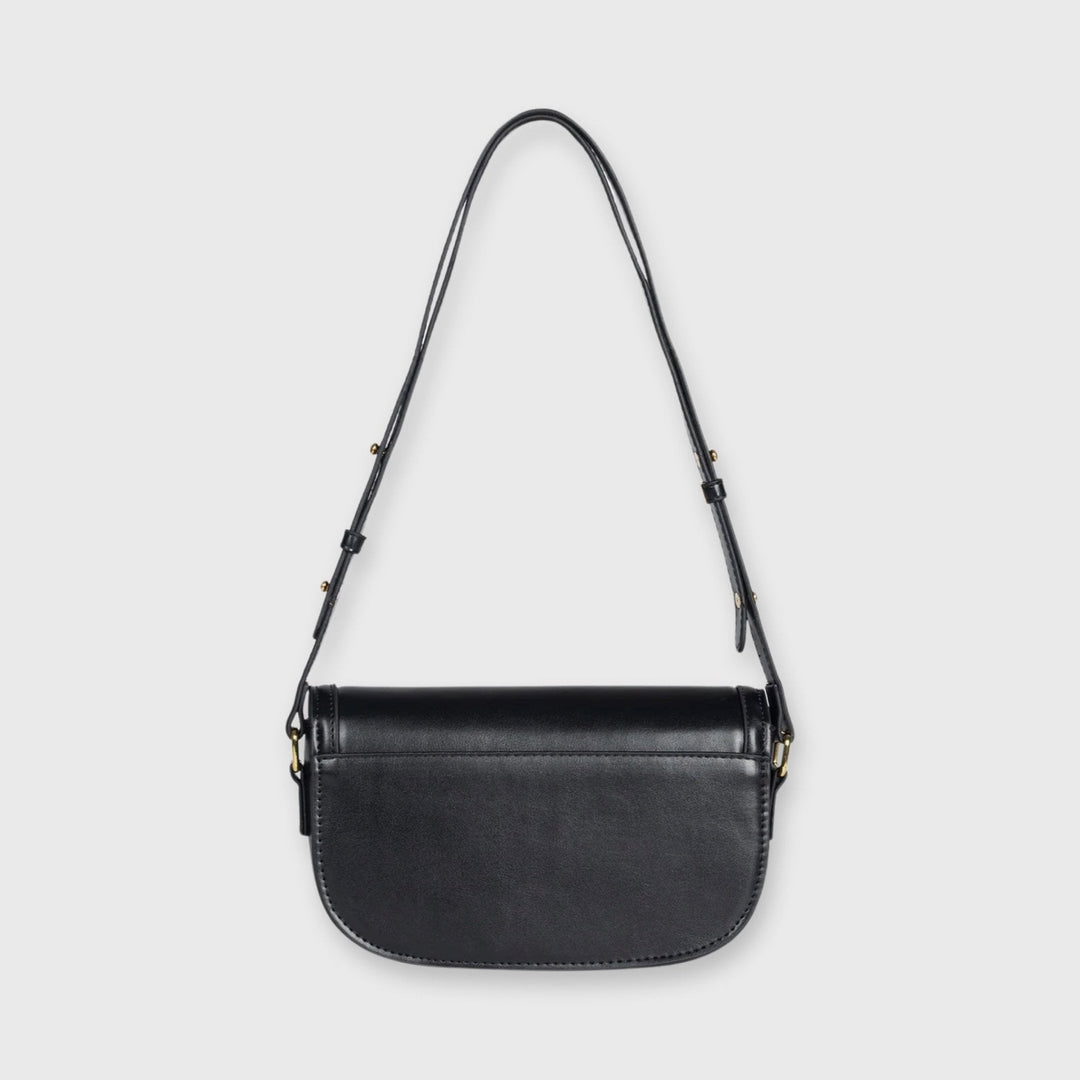 Mini sac porté épaule Bella noir vu de trois quarts
