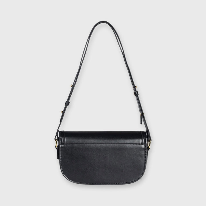 Mini sac porté épaule Bella noir vu de trois quarts