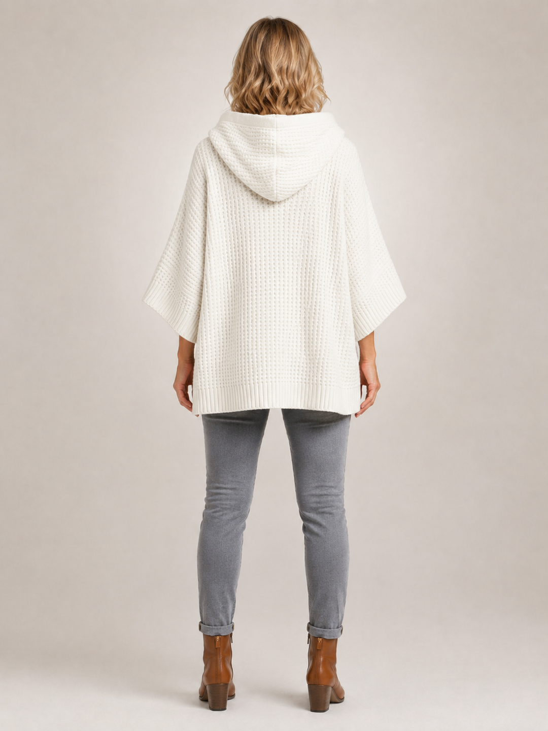Capucine | Pull à capuche oversize en maille gaufrée