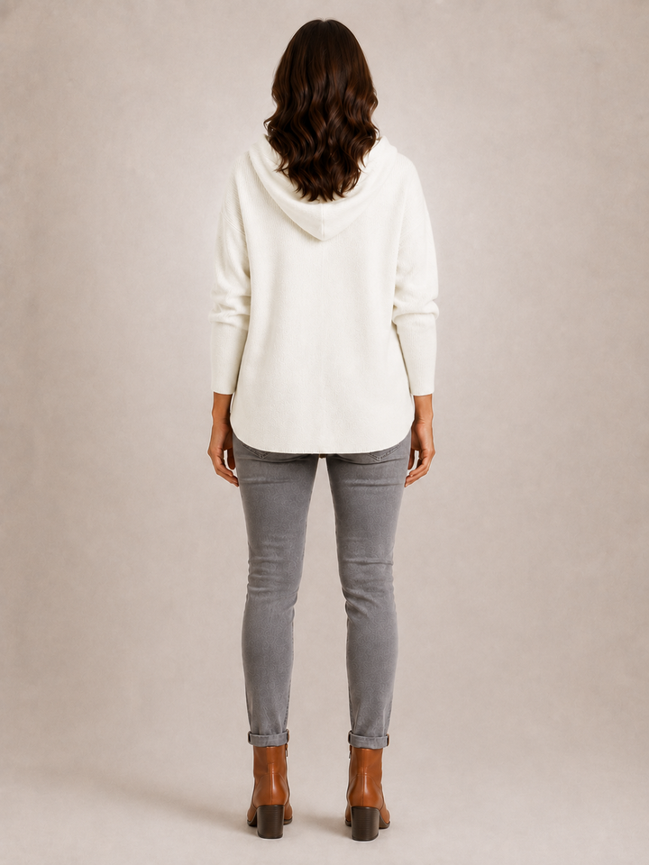 Rosalie | Cardigan à capuche boutonné en maille côtelée