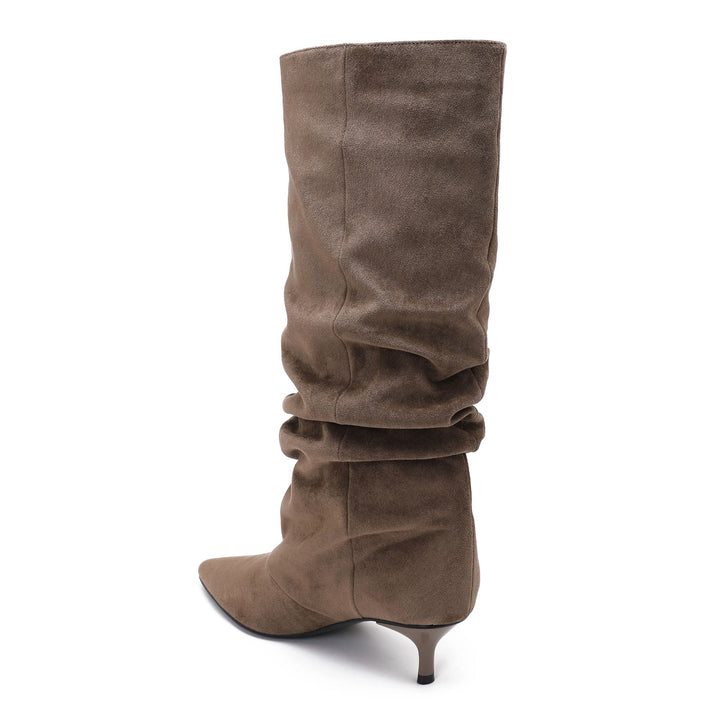 Pascale | Bottes pointues camel à talon aiguille