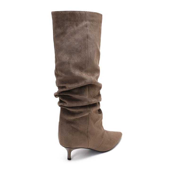 Pascale | Bottes pointues camel à talon aiguille