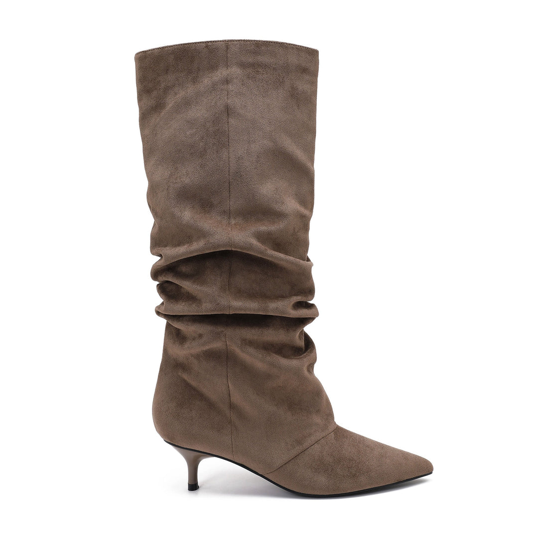 Pascale | Bottes pointues camel à talon aiguille