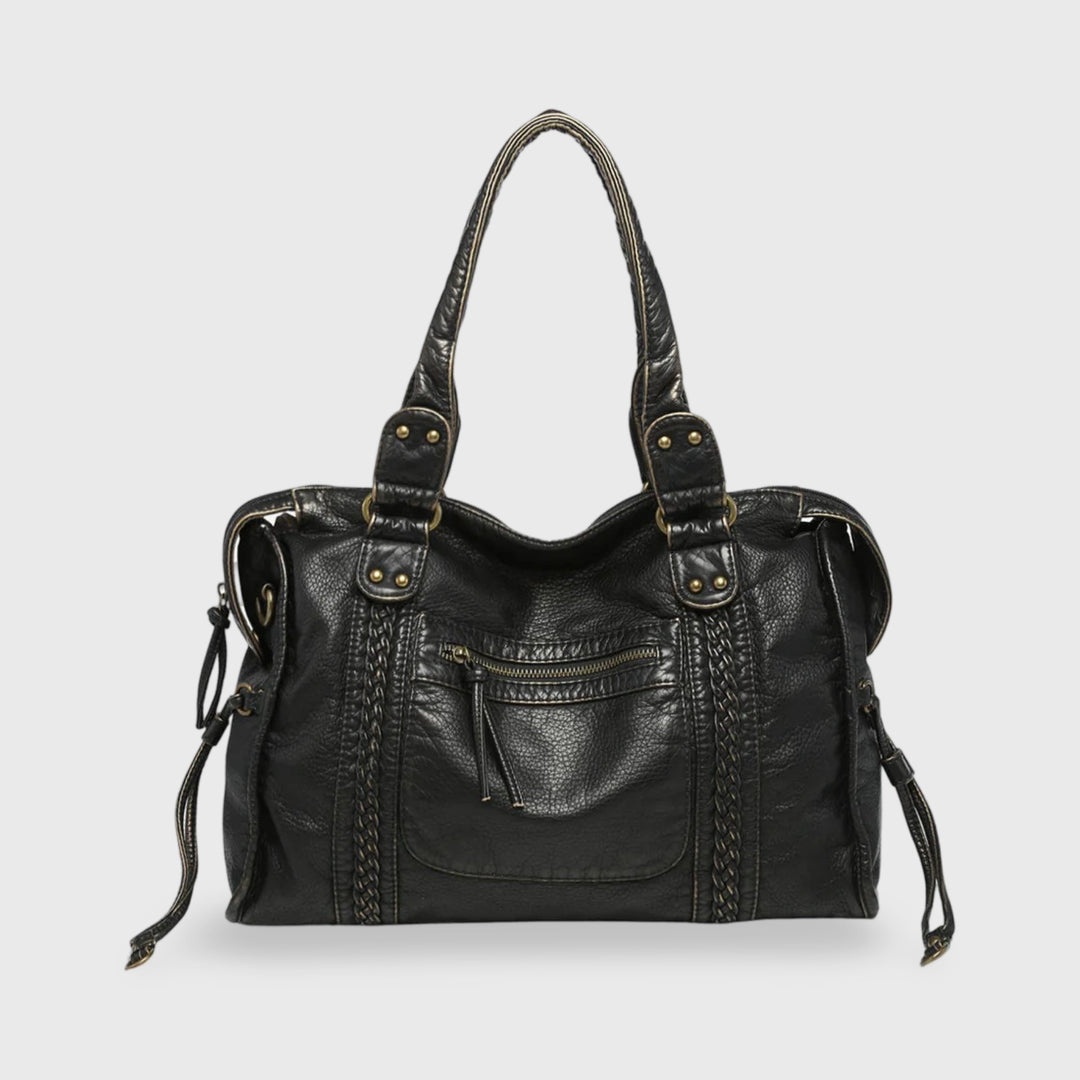 Sac porté épaule Céléna noir vu de face