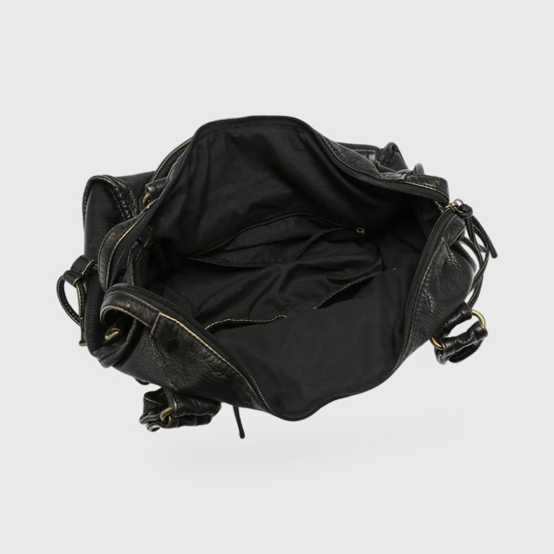 Sac porté épaule Céléna noir vu de trois quarts