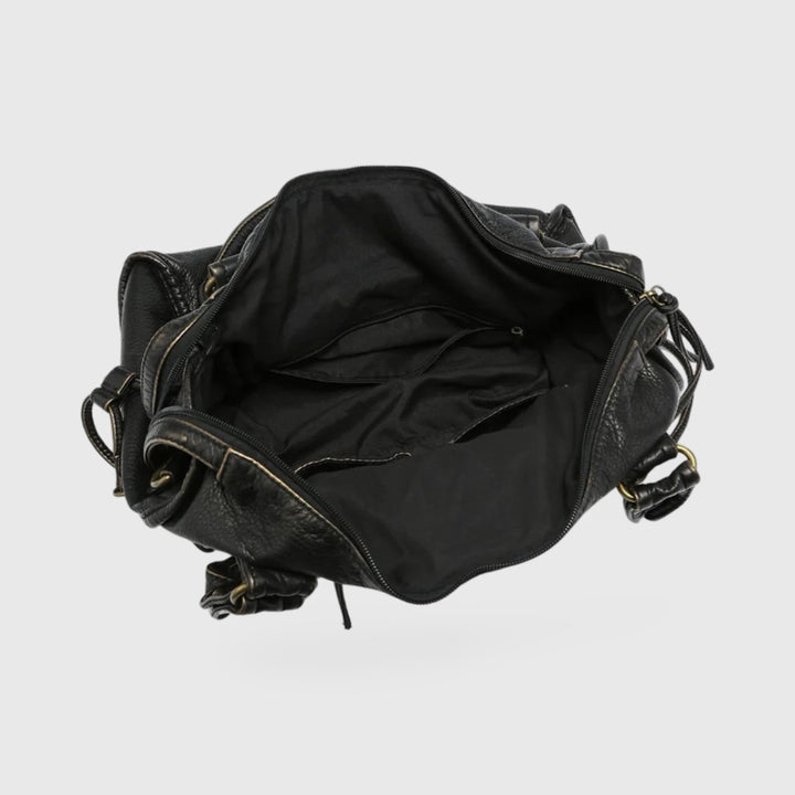 Sac porté épaule Céléna noir vu de trois quarts