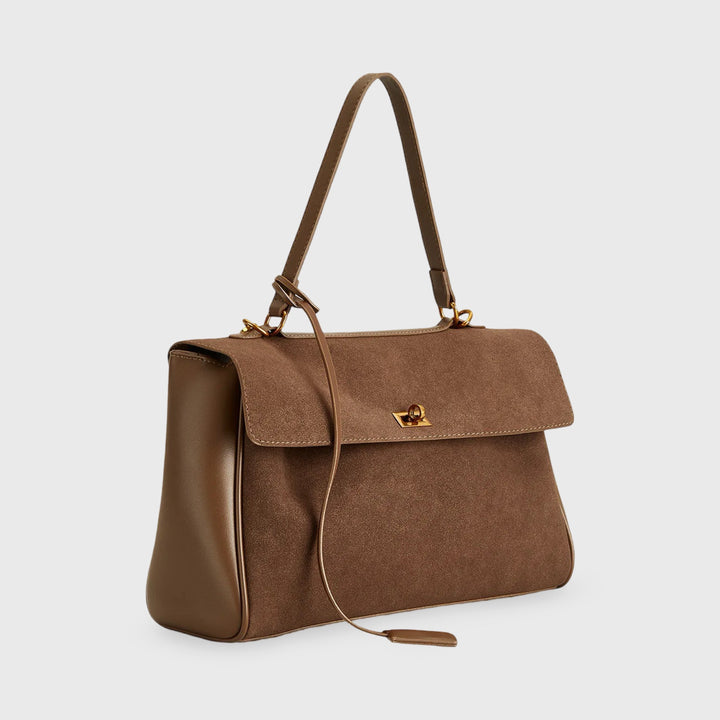 Sac en daim Ciara Premium brun vu de côté