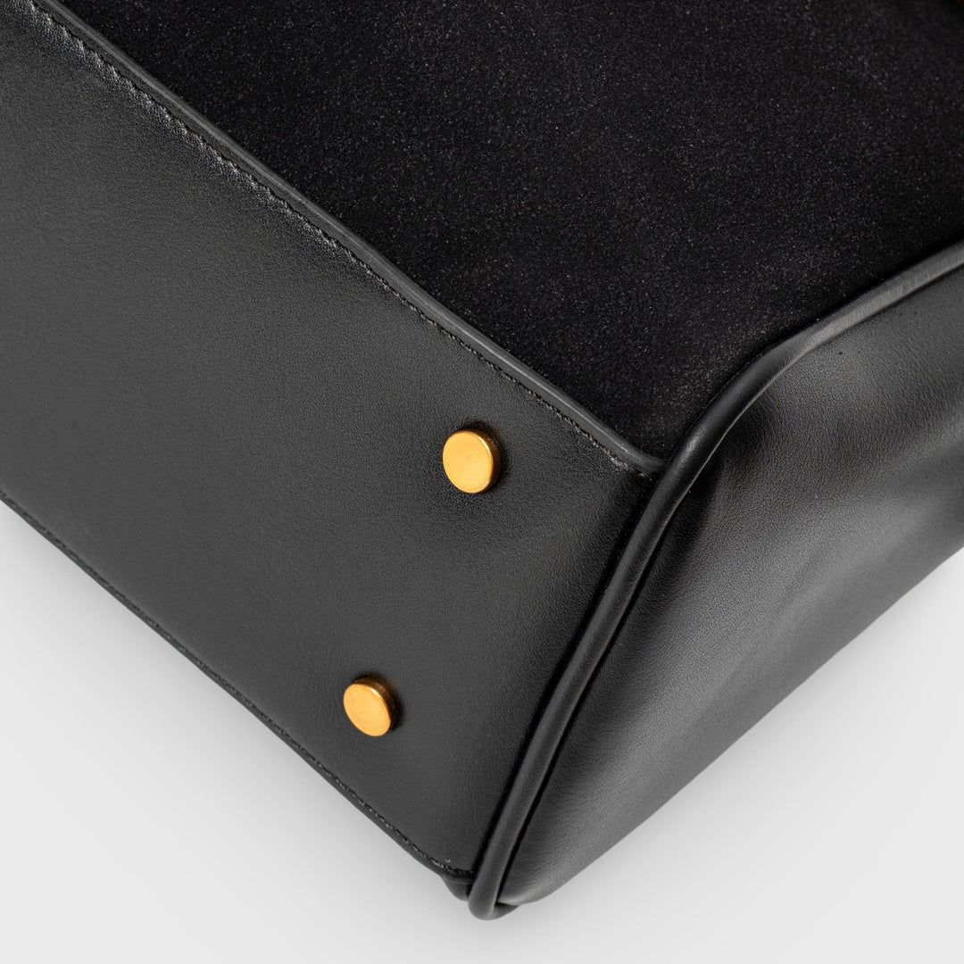 Sac en daim Ciara Premium noir, photo détail