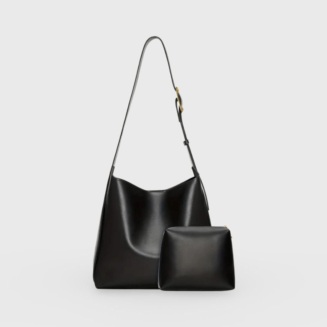 Sac porté épaule Journée Chic noir vu de côté