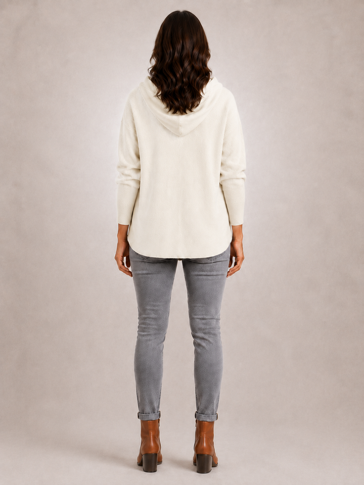 Rosalie | Cardigan à capuche boutonné en maille côtelée