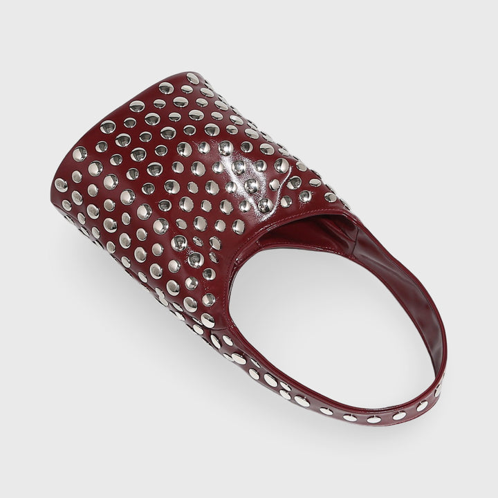 Sac seau Crissy bordeaux porté à l&