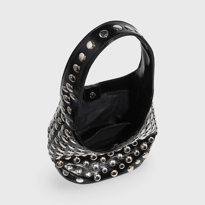 Sac seau Crissy noir vu de trois quarts
