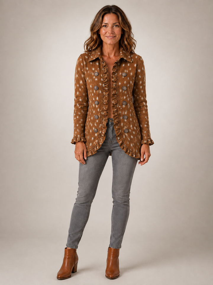 Nolinda | Veste volantée bohème à imprimé animalier