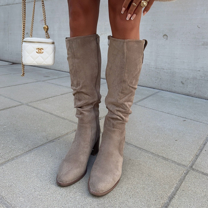 Suzanne | Bottes hautes élégantes à tige froncée